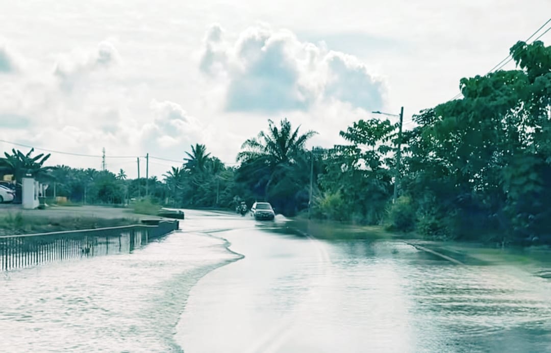 东:直凉河逼近危险水位 居民提心吊胆 双溪档桥路阻断