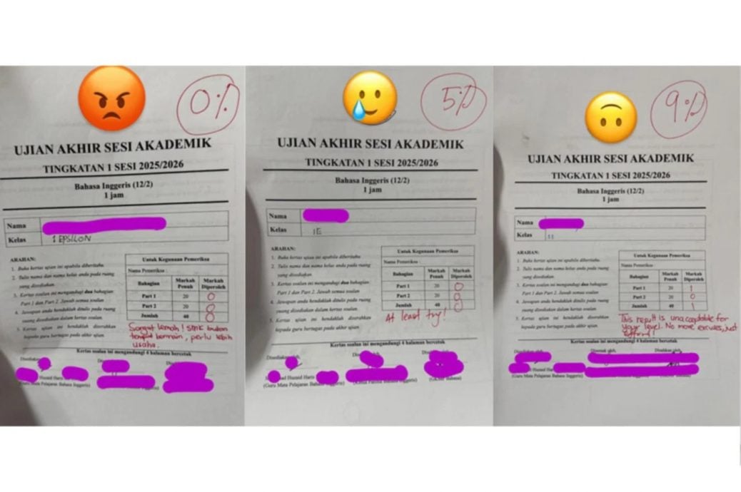 中一英文考试拿“鸡蛋”！ 老师叹学生学习不认真“他们说SPM还很远！”