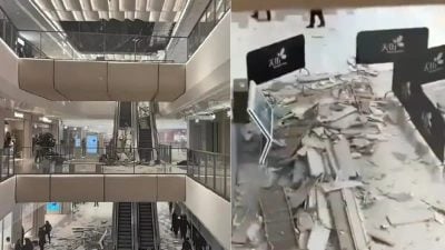 中国烂商场！ 开业4天“天花板垮塌”砸伤8人