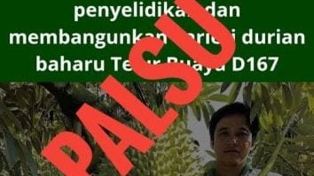 MARDI:遭冒名设假网页   没卖D167鳄鱼蛋榴梿苗