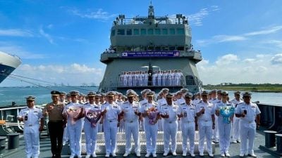 韩国海军“韩山岛”巡洋舰   抵巴生港展外交活动