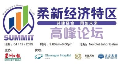 掌握最新脉动与发展  星洲12月4新山办柔新特区高峰会