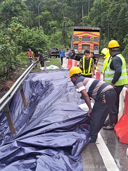 双溪布亚路山崩 紧急封2.1公里马路