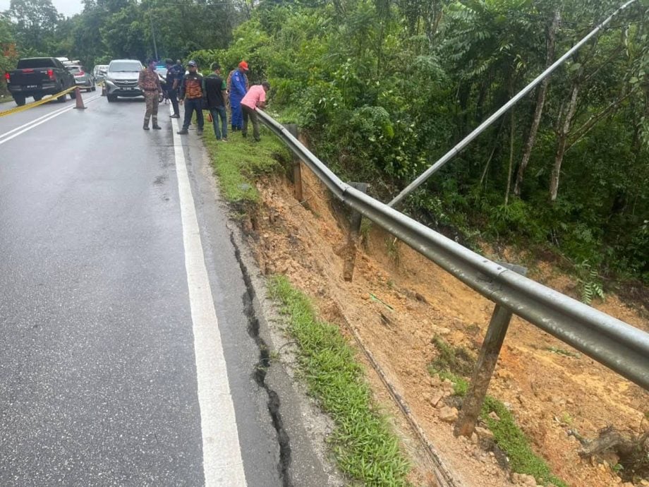 双溪布亚路山崩 紧急封2.1公里马路