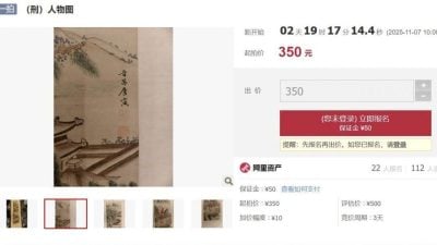 唐伯虎落款画作沦上海法院拍卖物 起拍价350元…不保证真伪