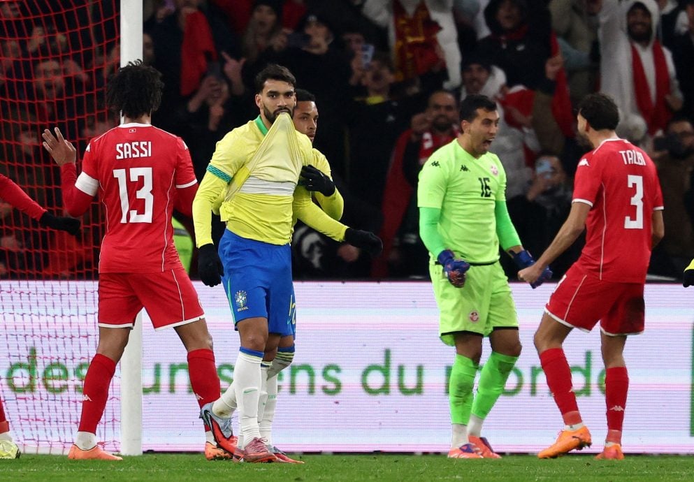 国际足球友谊赛| 1比1平突尼西亚 五星巴西表现黯淡