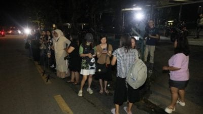 大熊猫抵马吸引铁粉守候 国家动物园门口热闹非凡