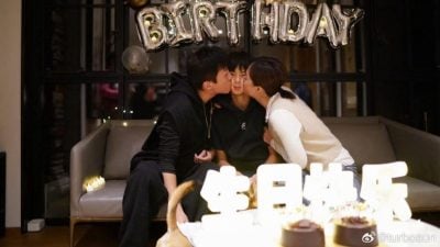 孙俪庆14岁帅儿生日  罕吐育儿辛酸泪崩