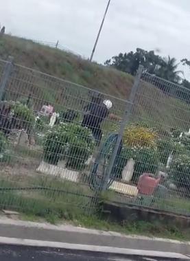 已签发 柔：吸毒男戴头盔在坟场向空气挥拳   銮警逮捕并扣留3日助查