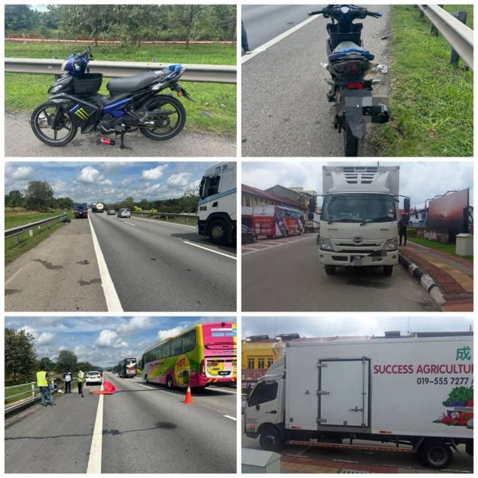 **已签发**柔：摩托与罗里碰撞后翻覆 骑士当场丧命