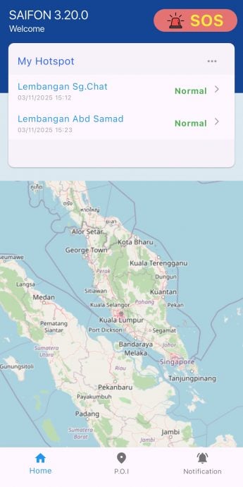 **已签发**柔：新山市厅建议扩大SAIFON功能  增灾害预警系统