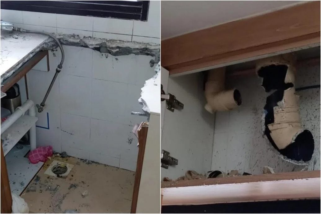 *已签发*柔:狮城二三事:男子手臂卡厨房排水管 狮城民防拆水槽橱柜解救