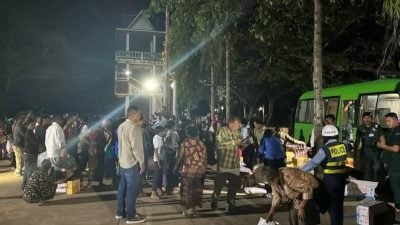 担心成泰军枪弹目标 柬百占村250户连夜撤离