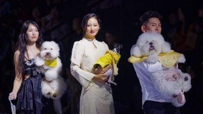 上海宠物时装周揭幕 国际品牌携宠走秀