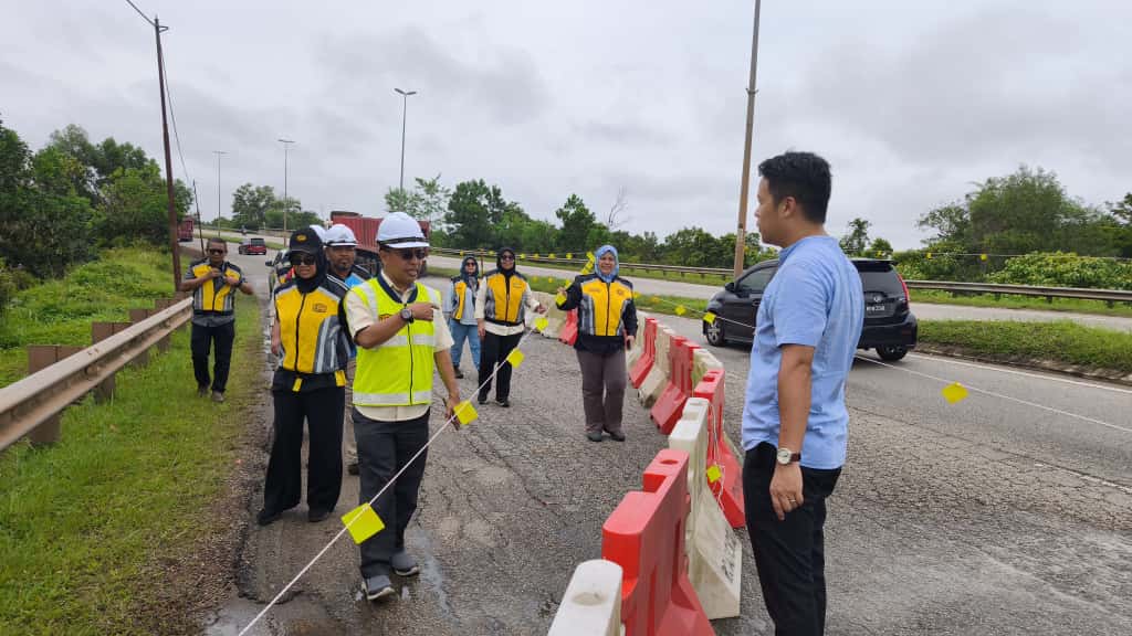 林明路进行维修道路工程引交通堵塞，料27日全面完工。