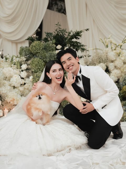 泰混血女星Mai结婚了 公开与影帝Ter梦幻婚照