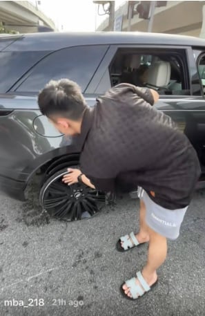 爆胎豪车路上危险行驶 警：司机被捕查是否涉毒或酒驾