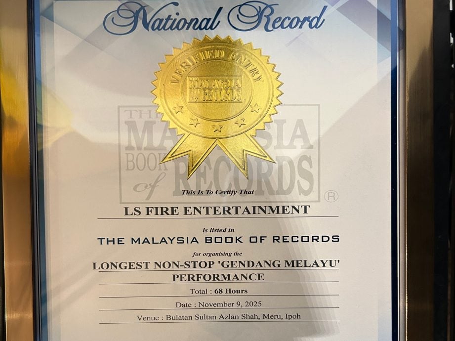 独家｜6鼓手完成68小时挑战　列入大马纪录大全 