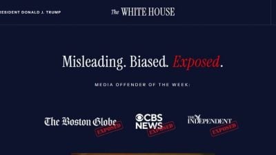 白宫设“耻辱榜”专页 点名多家媒体 批误导偏颇