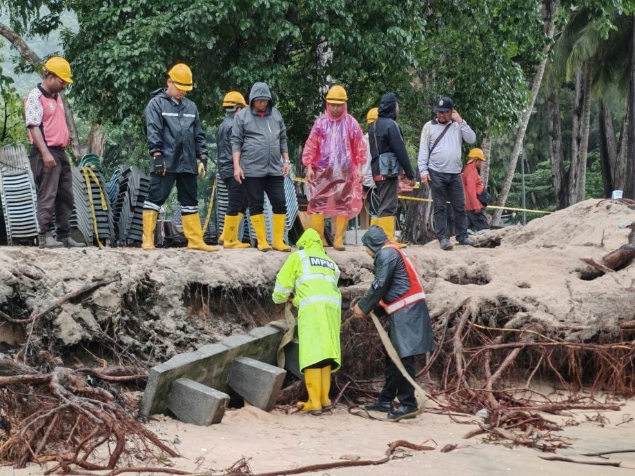 直落峇迪海滩正在修复 禁民众进入
