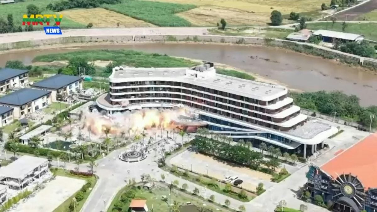 缅甸公布炸KK园区建筑影片　迄今逾180幢已拆毁