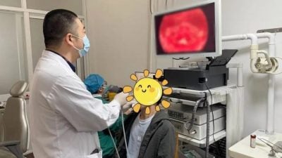 自己当医生买抗生素吃 男子喉咙真菌感染冒“雪花”