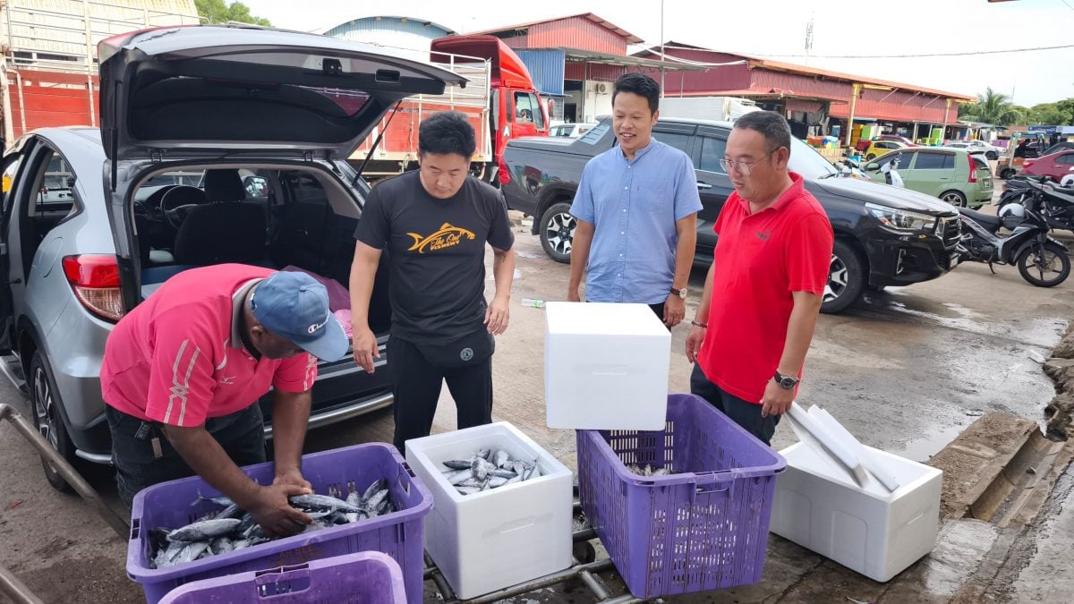 获热心鱼商捐赠，陈俊广派发250公斤鲜鱼予弱势群体。