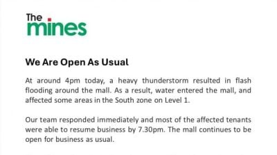 视频|午后暴雨 绿水坊购物广场“淹水”！ 管理层：已恢复营业