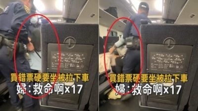视频| 买错车票硬坐别人位子 女子被警抬下车 连喊17声救命
