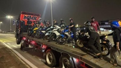 警方深夜LDP收费站前展开取缔 扣19人 扣押14辆改装摩托车