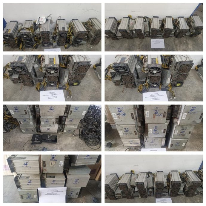 警突击行动起106台挖矿机 8男子落网