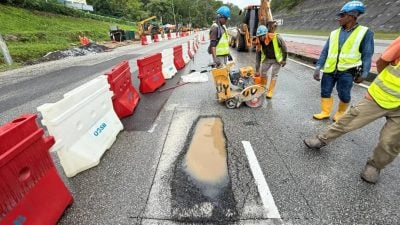 双溪珠要道突现大路洞   工程局火速修补