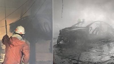 豪车仓库失火 5超跑45特斯拉付之一炬