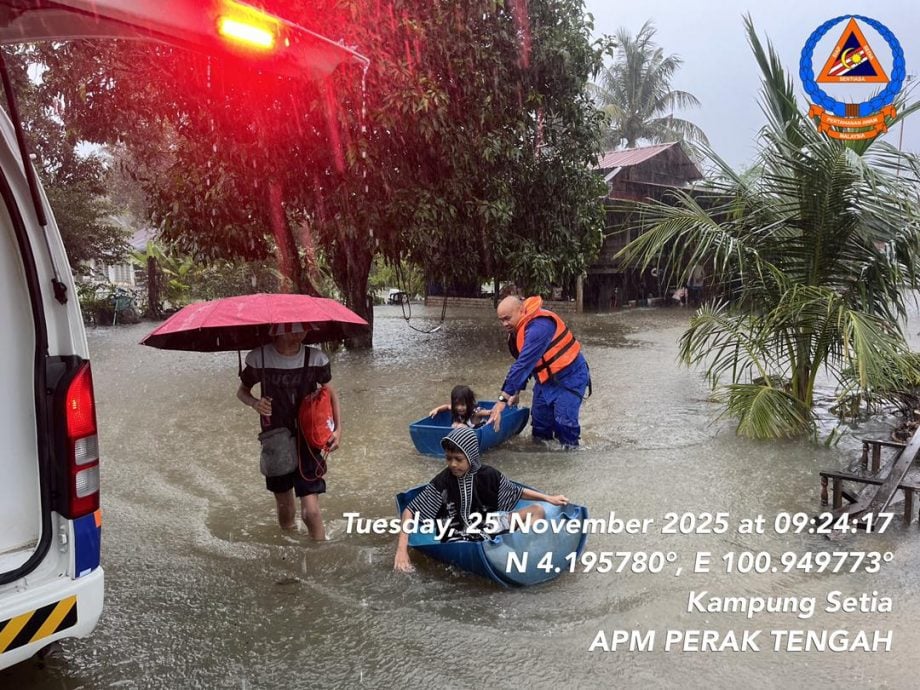 霹雳水灾｜霹灾民攀升至2855人 疏散中心增至34个