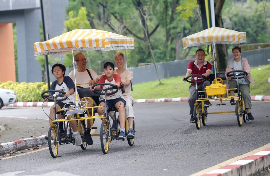 霹:封面主文∕周末怡保公园热闹 成市民悠闲充电站