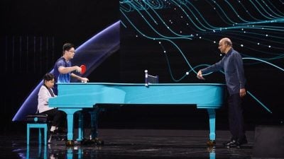 尚达曼、郑惠玉钢琴上打乒乓   总统挑战之夜筹得4830万