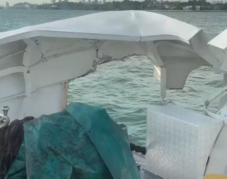 （已签发）柔：狮城二三事：峇淡岛赴狮城渡轮撞液槽船 船身部分结构受损