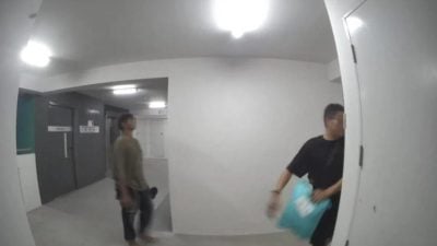 网购亲子装送到家 三陌生人偷走包裹