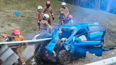 南北大道死亡车祸  25岁司机受困轿车被夹毙