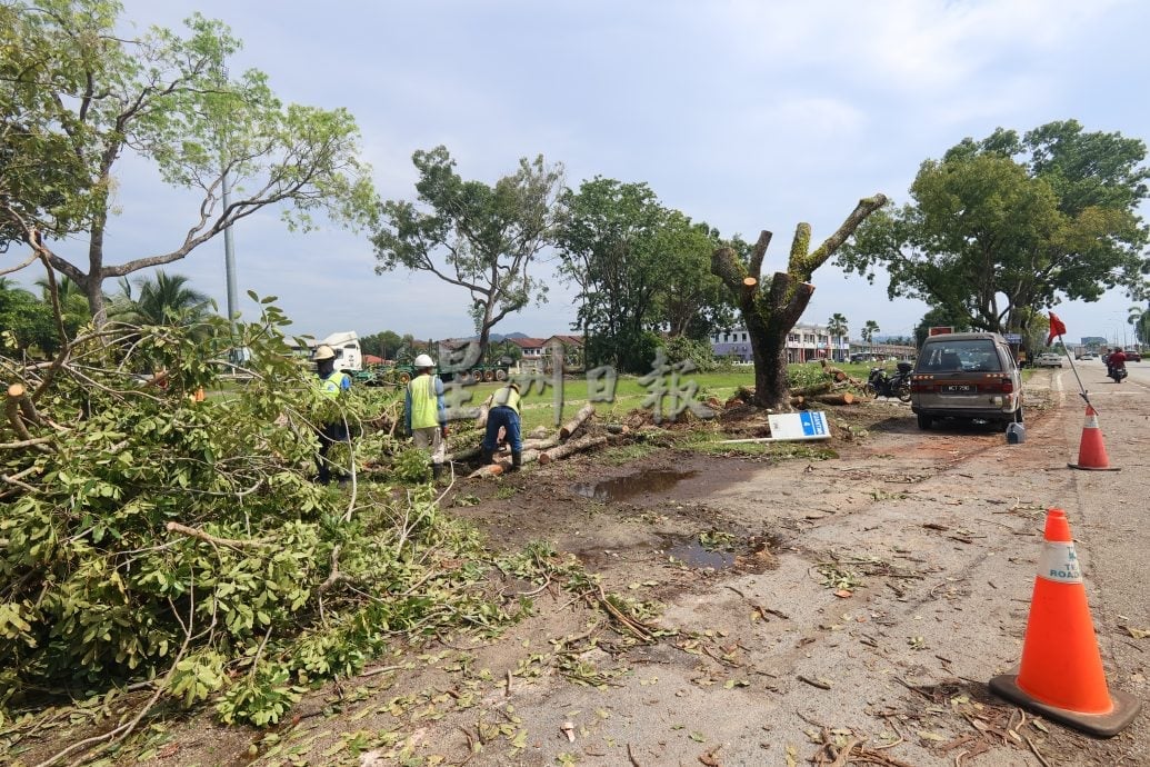 东:已签发:暴风雨夜袭关丹!导致关丹市超过60间房屋遭殃,并发生至少13宗树木倒塌事件。