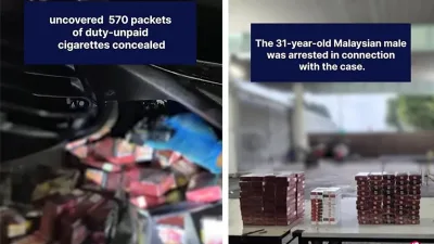 视频 | 小小摩托车暗格装满走私烟  31岁男子狮城关卡被捕