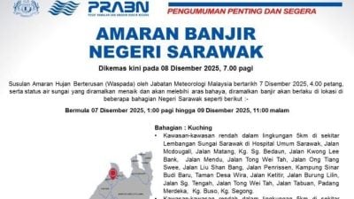 气象局发持续大雨警报  砂多省或爆发水灾