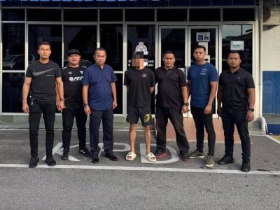 向车子泼漆 . 男子搞破坏被捕