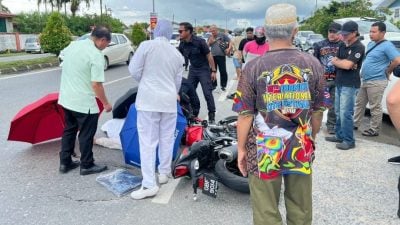 撞上前方货卡．摩托骑士丧命