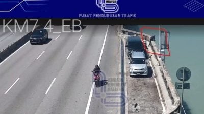 槟大桥17小时内险酿第3宗坠海案 男子坐桥堤图坠海 幸被公众救回