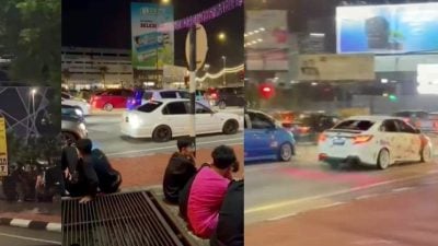 关丹交警联合彭环境局执法行动 开122交通罚单