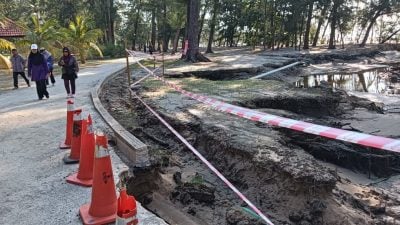 哥罗乐公园海蚀多处坍塌   市厅：勿擅闯封锁区域