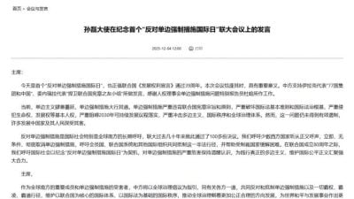 联合国纪念首个反单边措施日　中方促西方撤销制裁