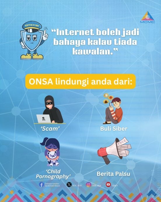 备稿∕MCMC:触及9大危害内容 社媒管理方须24小时内下架(配九数字图)