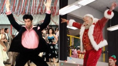 尊特拉华达化身圣诞老人拍广告  重现《油脂》经典场面
